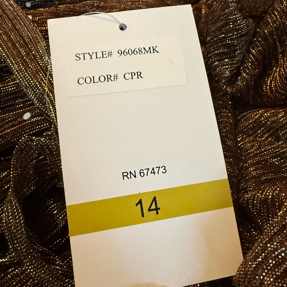 Maison Tara Metallic Copper Sequin Jumpsuit - Picture 4 of 6